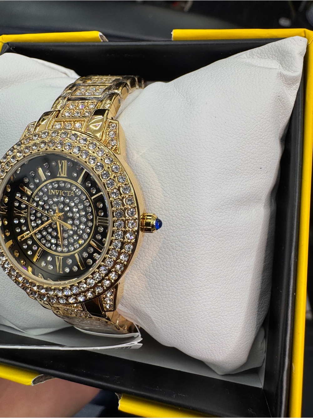 Invicta Gold-Tone Crystal Pavé Bracelet Watch - Gold & Black - Picture 3 of 5